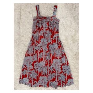 Talbots Red Oasis Palm Voile Fit & Flare Sundress - Size 10 (EUC) ⭐️ HOST PICK